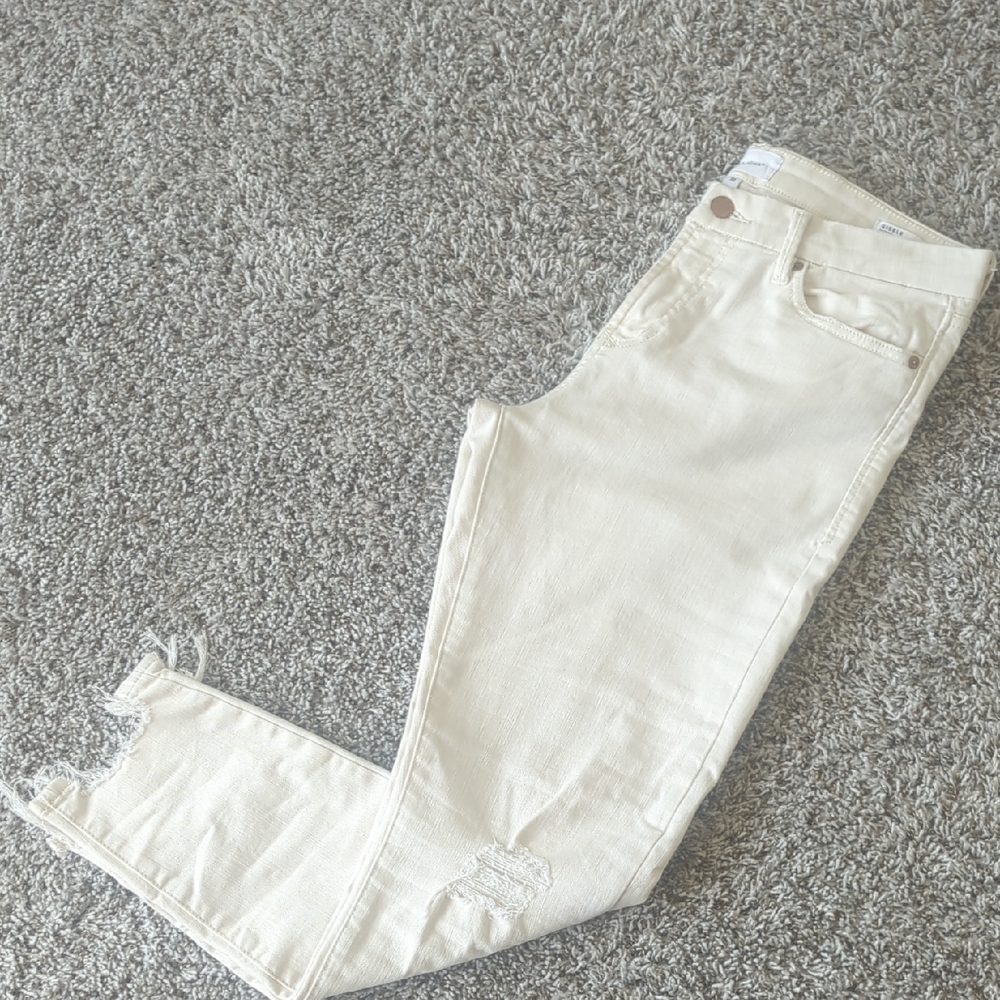 Dear John Cream Ankle Cropped Jeans